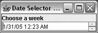 Image of DateSelector application