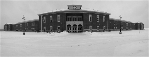 University High School in winter. Photo courtesy Meredith Marsh.