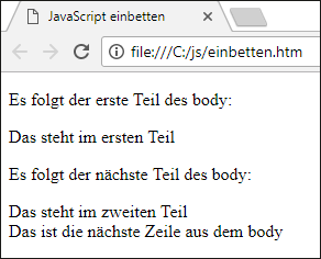 JavaScript innerhalb einer Datei