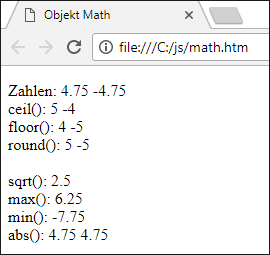 »Math«-Objekt, Teil 1 von 2