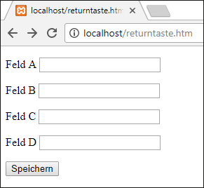 Formular mit Eingabefeldern und allgemeiner Schaltfläche