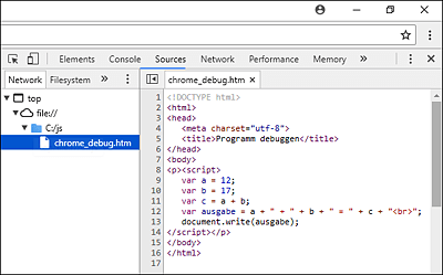 Quellcode, mit Zeilennummern