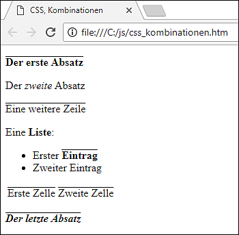 Kombinationen von Selektoren