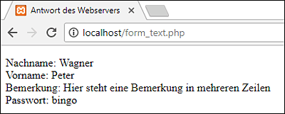 Antwort des Webservers