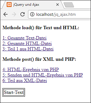 jQuery, Ajax-Nutzung