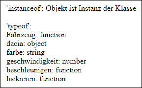 »instanceof« und »typeof«