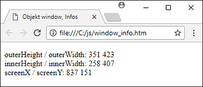 Informationen zum Browserfenster