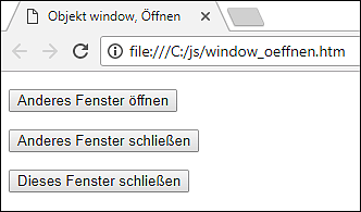 Öffnen und Schließen von Fenstern / Tabs