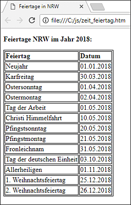 Liste der Feiertage in NRW im Jahr 2016