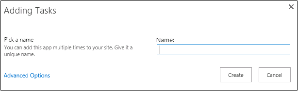 A screenshot showing a textbox for adding a name to a task.