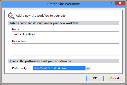 A screenshot of the Create Site Workflow dialog box.