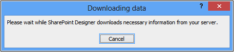 A screenshot of the Downloading data dialog box.