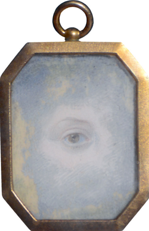 12. The Prince of Wales’s eye from a copy of the picture he sent to Maria Fitzherbert in 1785: a spooky reminder of his devotion.