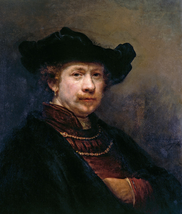 13. Another watcher, this time looking at the prince: Rembrandt, in a self-portrait of 1642. George hung this picture in his dressing room.