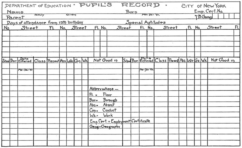 Pupil's Record