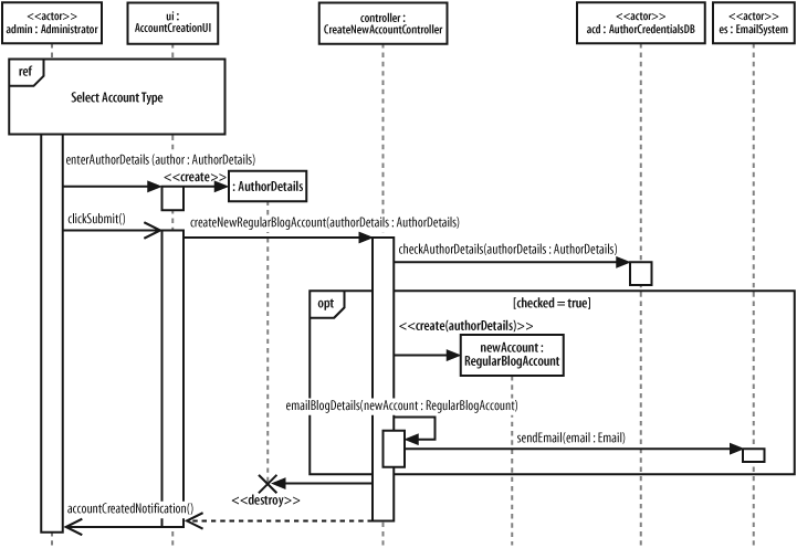 Capturing the interactions used to select an account type within a ref sequence fragment