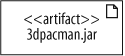 A physical software file such as a jar file is modeled with an artifact