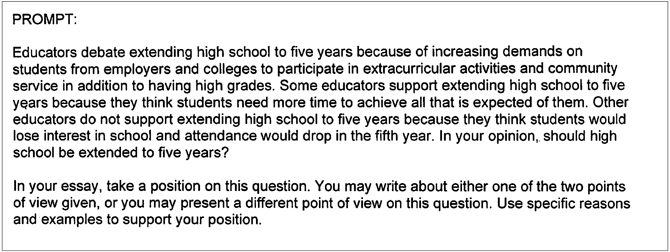 FIGURE 5.2 Writing Prompt for the Instructional Unit