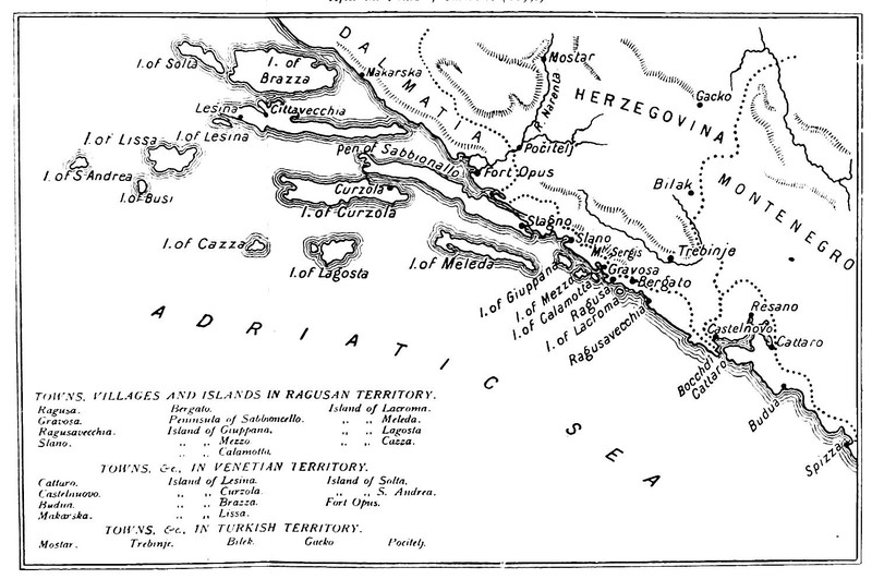 MAP OF THE RAGUSAN REPUBLIC AND NEIGHBOURING STATES.