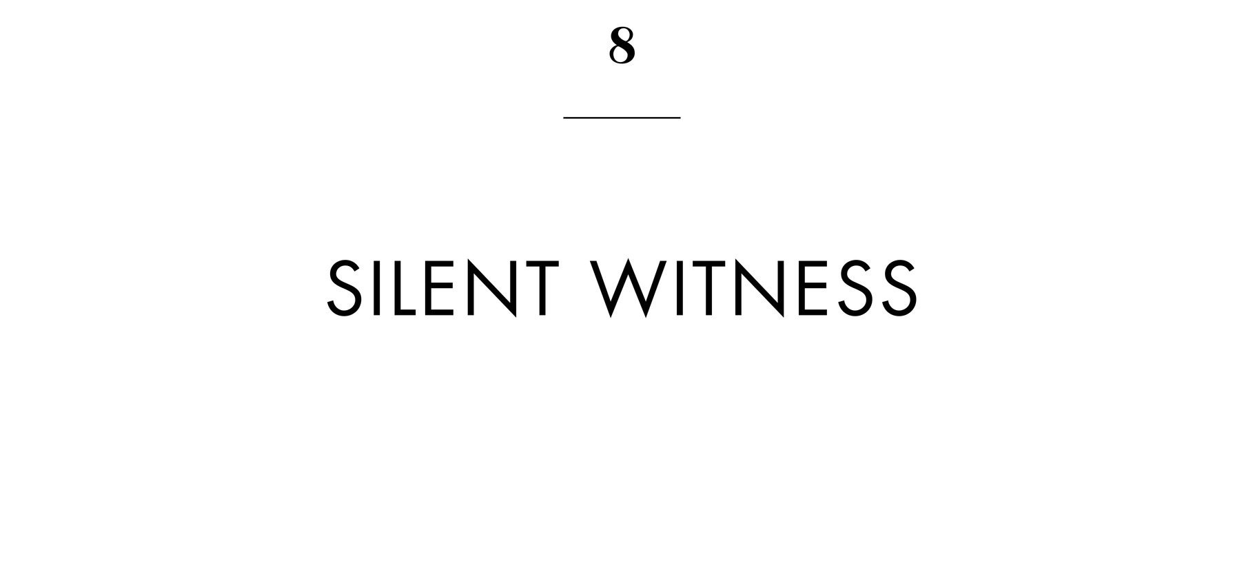 8 SILENT WITNESS