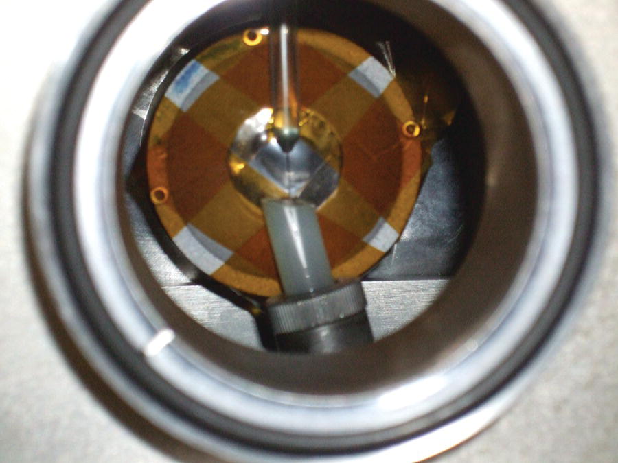 Photo displaying an x-ray probe beam positioned inside the excited portion of the jet.