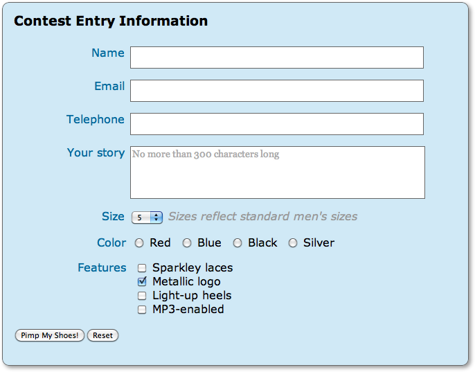 Fixing the labels next to checkboxes and radio buttons.