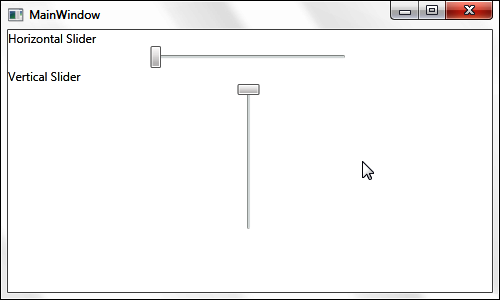 Two Slider controls in their initial default positions.