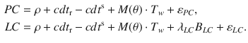 $$ \begin{aligned} PC & = \rho + cdt_{\text{r}} - cdt^{\text{s}} + M(\theta ) \cdot T_{w} + \varepsilon_{PC} , \\ LC & = \rho + cdt_{\text{r}} - cdt^{\text{s}} + M(\theta ) \cdot T_{w} + \lambda_{LC} B_{LC} + \varepsilon_{LC} . \\ \end{aligned} $$