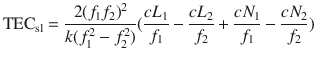 $${\text{TEC}}_{\text{sl}} = \frac{{2(f_{1} f_{2} )^{2} }}{{k(f_{1}^{2} - f_{2}^{2} )}}(\frac{{cL_{1} }}{{f_{1} }} - \frac{{cL_{2} }}{{f_{2} }} + \frac{{cN_{1} }}{{f_{1} }} - \frac{{cN_{2} }}{{f_{2} }})$$