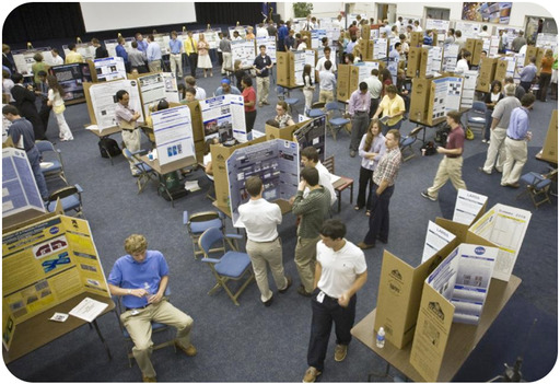 Students at a poster presentation