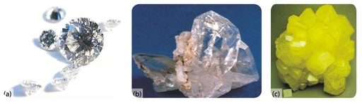 Comparison of luster of diamond, quartz, and sulfur