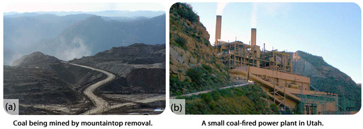 Coal being mined by mountaintop removal