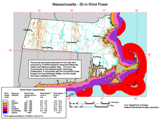 Cape Wind off of Cape Cod in Massachusetts