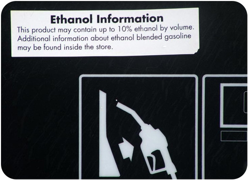 Ethanol information sign in California