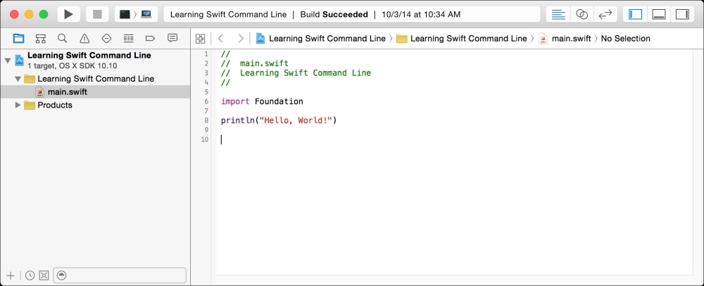 Setting up a command-line Xcode project