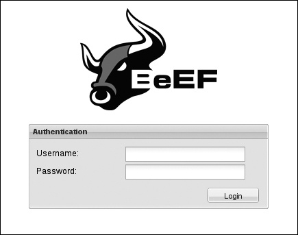 BeEF login page