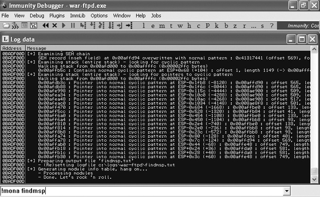 Finding the SEH overwrite in the cyclic pattern