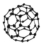 9Struttura molecolare di un fullerene di tipo buckyball.