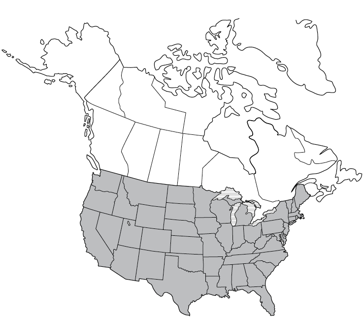 A map of reported cases of bartonellosis in the United States