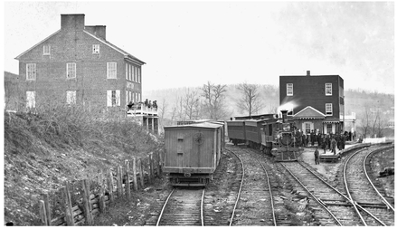 Station at Hanover Junction, Pennsylvania, 11/1863 (or 1864). Railroad engines, rolling stock, and facilities such as those at Hanover Junction allowed the Northern states’ industrial and agricultural output to reach the men in the Union armies as well as civilians on the home front. (National Archives)