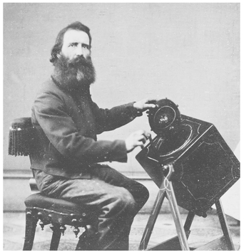 Civil War induction officer with lottery box. The U.S. government responded to the slowing of volunteers and the continued need for soldiers with the Enrollment Act of 1863. A man known to the community drew names from a wheeled or tumbling box, which led some anti-war Northerners to refer to the contraption as the wheel of death. (Library of Congress)