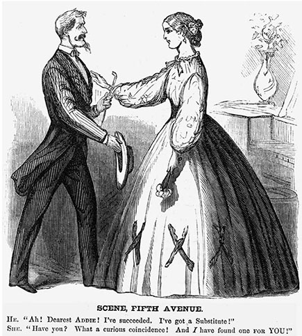 Scene Fifth Ave. Social pressure could play a role in encouraging men to do their duty. (Library of Congress)