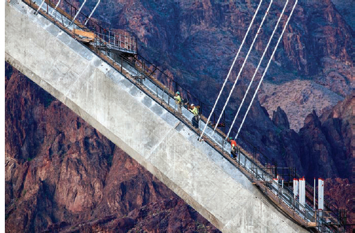 Jamey Stillings, The Bridge at Hoover Dam, Ironworkers on Arch, April 30, 2009.