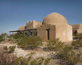 Steve Fitch, Swan House, near Presidio, TX, 2008, color photograph.