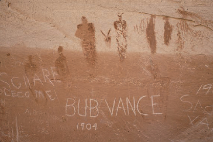 Phil Young (Cherokee), Rock Art Vandalism, 1986, Horseshoe Canyon, Canyonlands National Park, UT.