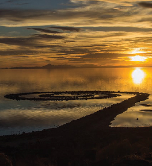 Robert Smithson’s Spiral Jetty, Sunset, 2012 (Photo: Tom Martinelli).