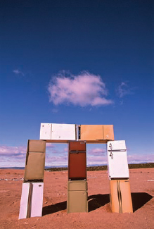 Adam Horowitz, Stonefridge: Frideghenge (early stage), 1998, transfer station, Santa Fe (Photo: Jack Parsons).