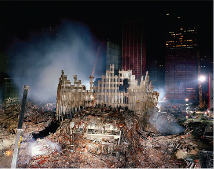 Joel Myerowitz, Assembled panorama of the site from the World Financial Center...