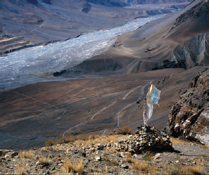 Caroline Hinkley, Buddhist Cairn, Zanskar, Northern India, 2000, color transparency.