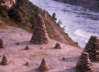 Charles Simonds, Ritual Cairns, detail of Excavated and Inhabited Railroad Tunnel Remains, 1974...